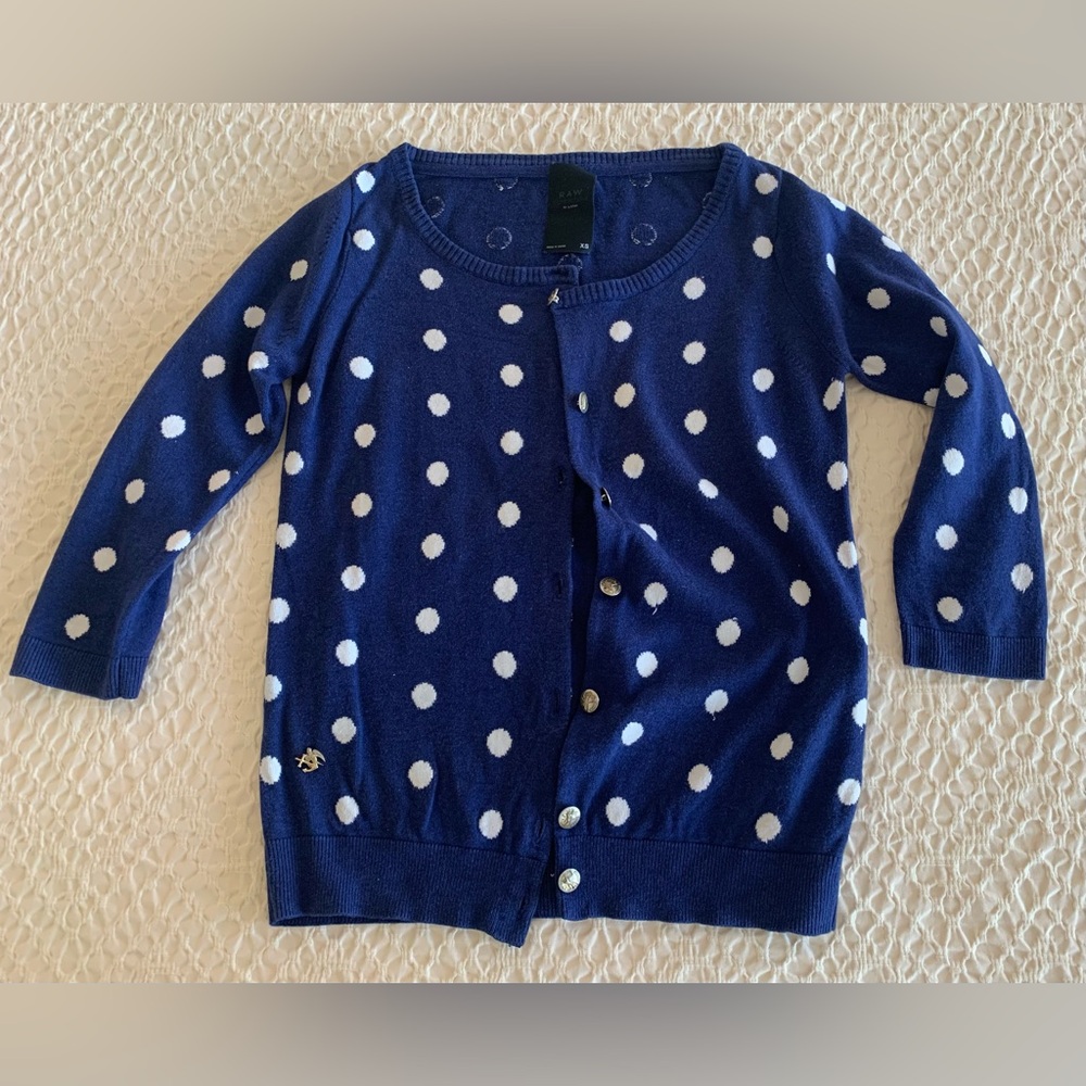 G-Star Raw Correctline Blue Polkadot Knit Cardigan XS